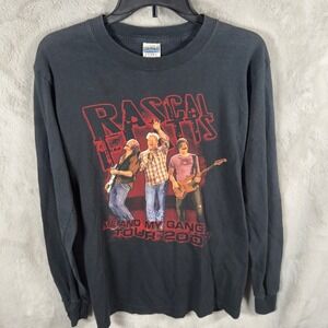 Y2K Rascal Flatts Me and My Gang Tour 2007 LongSleeve Shirt Black Gildan Size S